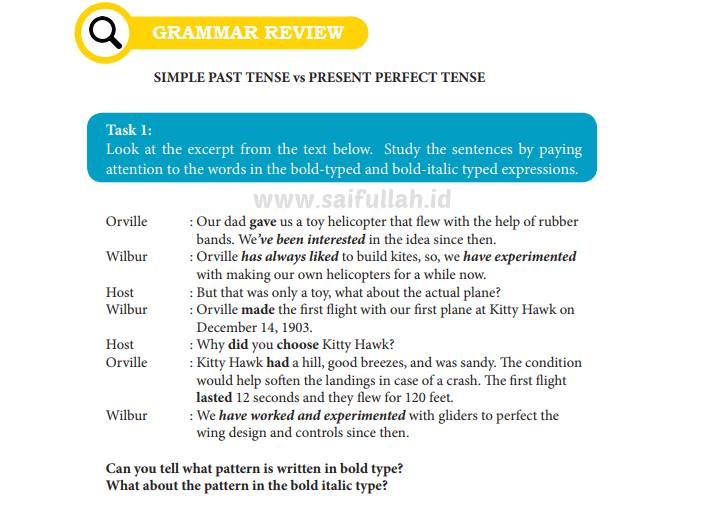 Kunci Jawaban Grammar Review Task 1 Prawira Soal