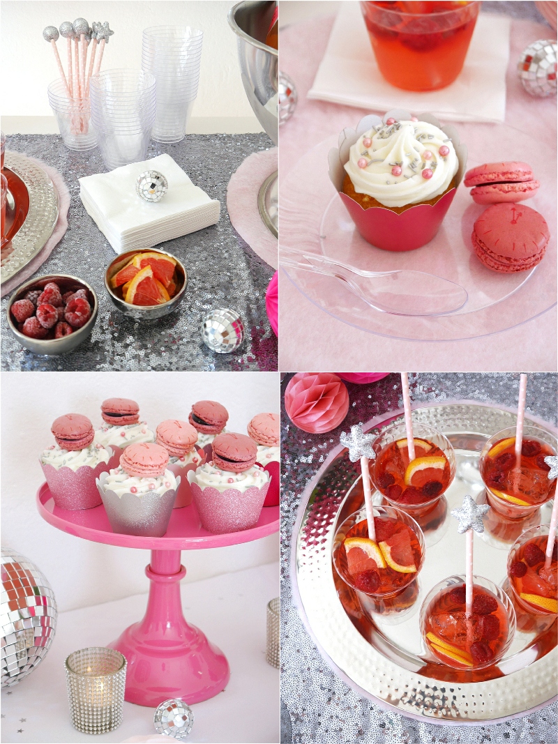 A Pink and Silver New Year’s Eve Party - ideas on DIY decor, party food and a delicious cocktail recipe to help you celebrate the new year in style! by BirdsParty.com @birdsparty #newyears #newyearseveparty #newyearsparty #partyfood #pinksilverparty #cocktailparty #partyappetizers