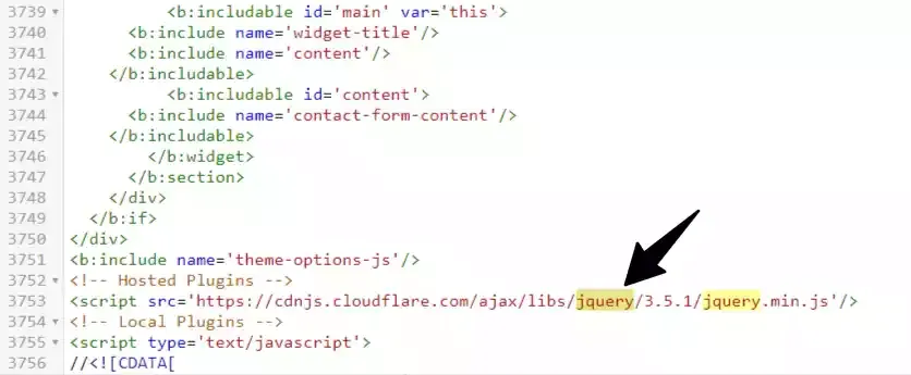 install jquery in Blogger inside theme editor