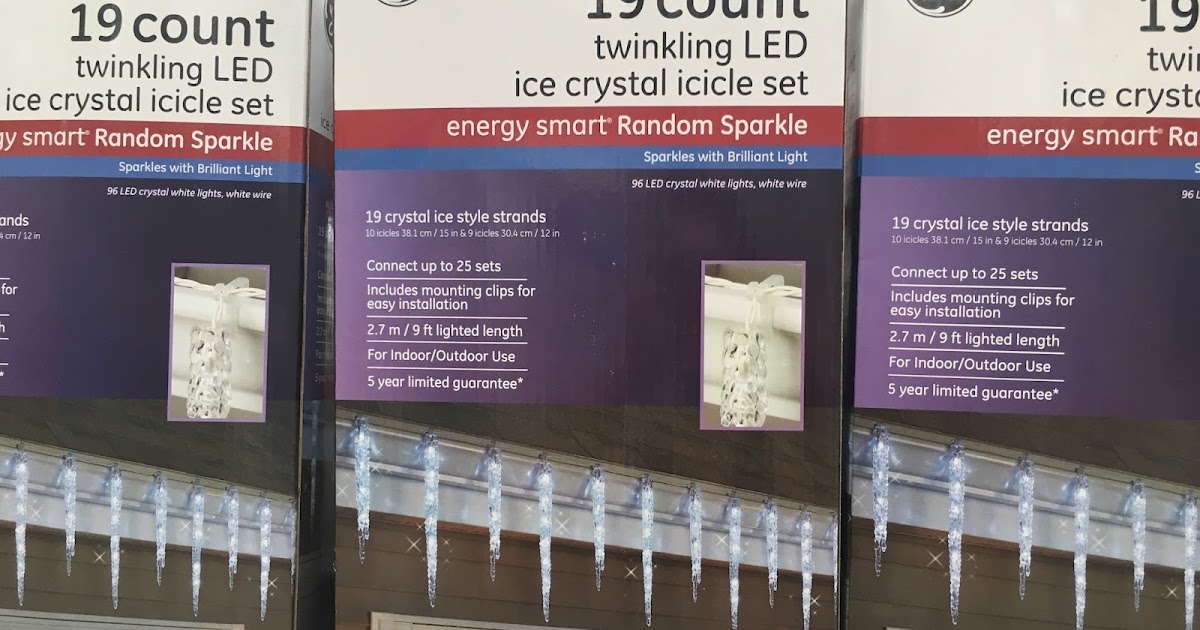 GE 19count Twinkling LED Ice Crystal Icicle Lights Costco Weekender