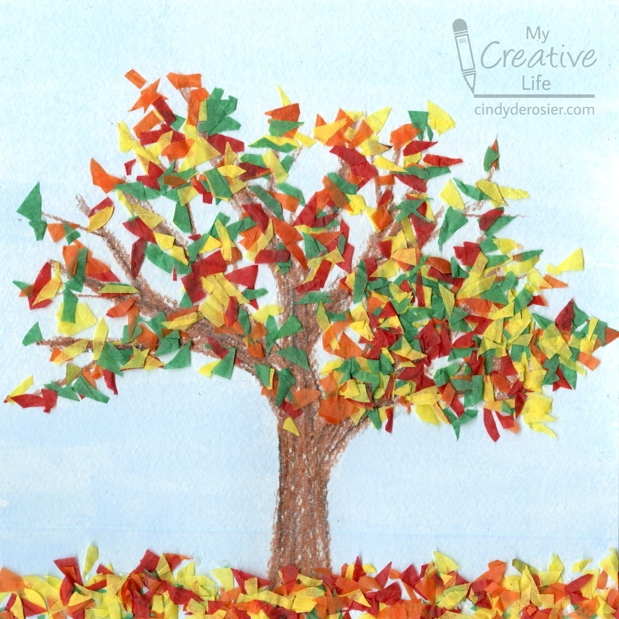 Cindy DeRosier My Creative Life Fall Tree With Tissue Paper Leaves cindy-derosier-my-creative-life-fall-tree-with-tissue-paper-leaves