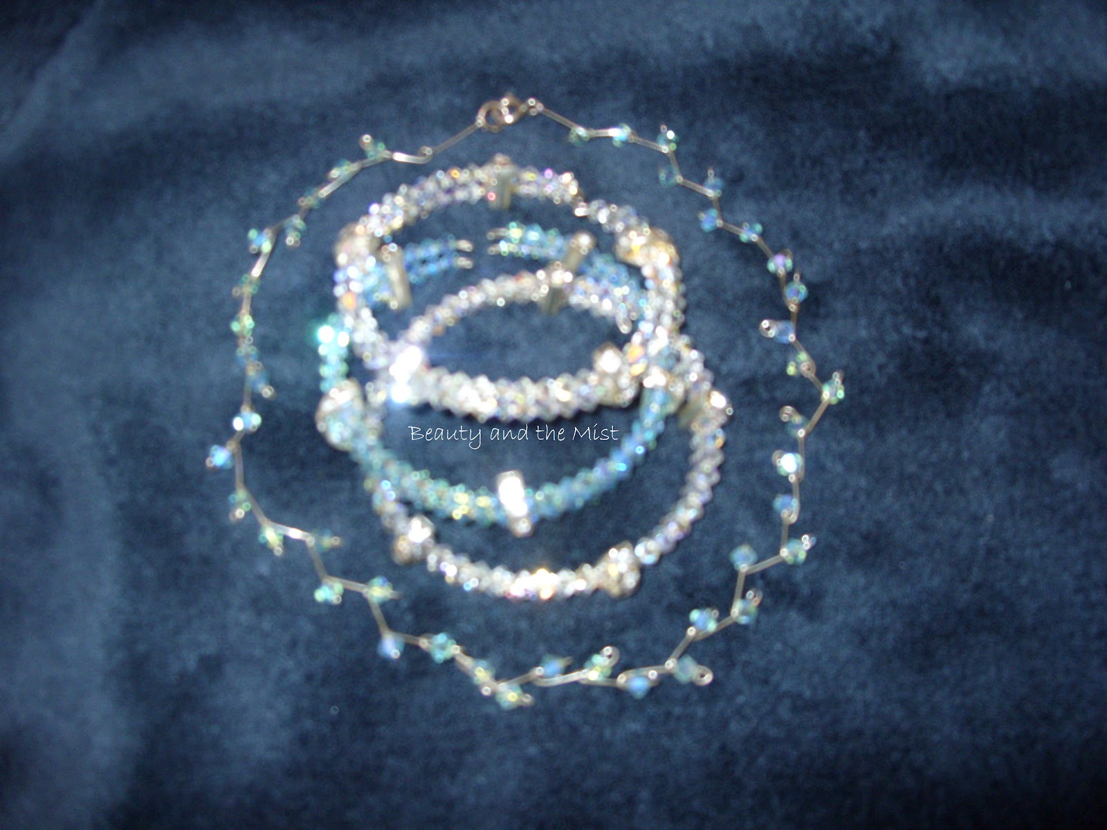 Swarovski jewellery with memory wire - Beauty and the Mist