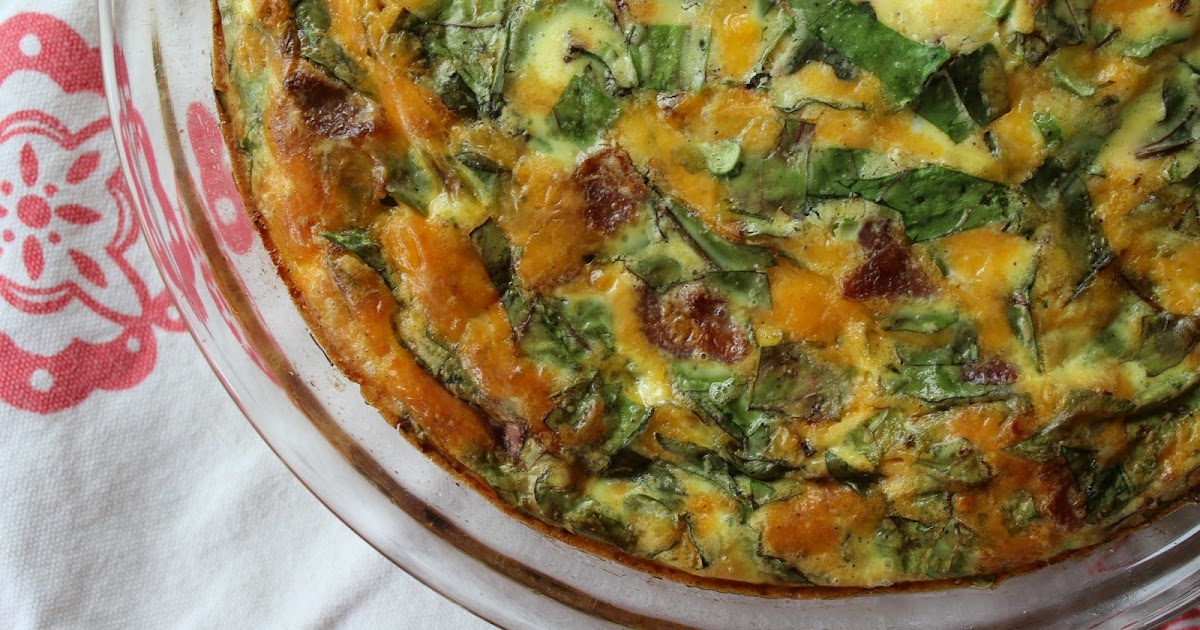 the fancy life Basil, Bacon & Beet Green Quiche