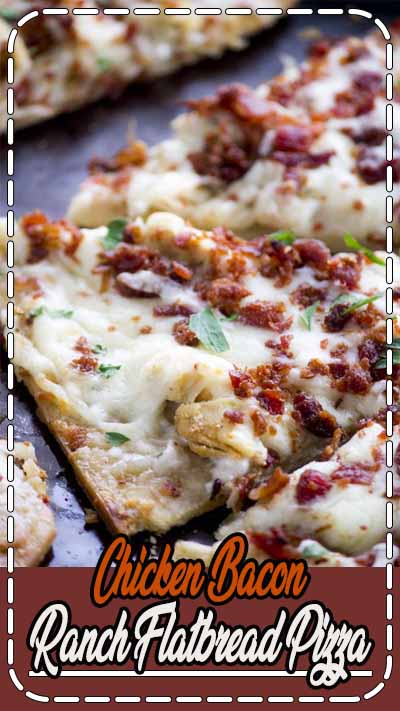 We need to talk about this Chicken Bacon Ranch Flatbread pizza. Like whoa! My family was literally fighting over the last piece at dinner last night. I mean, not like real fighting, just family fighting
