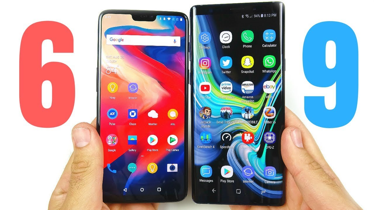 مقارنه بين OnePlus 6 و Galaxy Note 9 - المميزات والعيوب والاسعار مقارنه بين OnePlus 6 و Galaxy Note 9 - المميزات والعيوب والاسعار