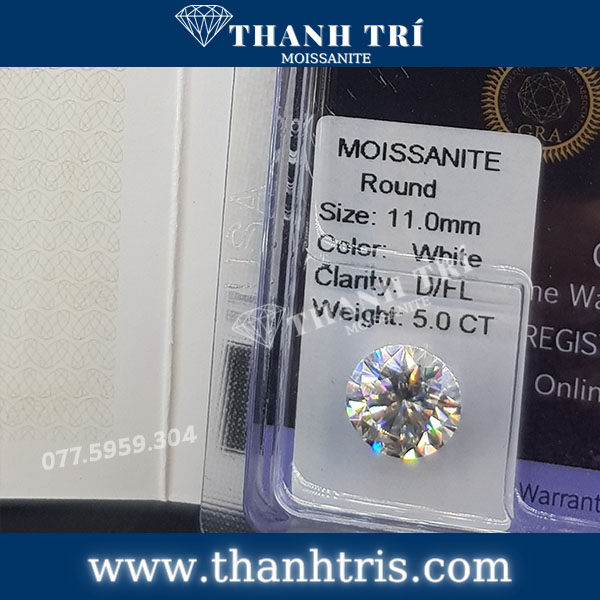 Kim cương Moissanite GRA Round 11ly