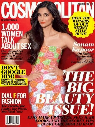 Sonam Kapoor on the cover of Cosmopolitan