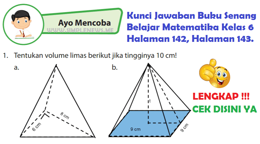 Lengkap Kunci Jawaban Halaman 142 143 Buku Senang Belajar Matematika Kelas 6 Simple News Kunci Jawaban Lengkap Terbaru