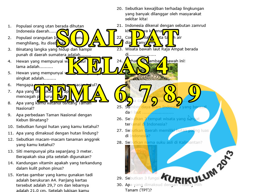 Contoh latihan soal tema 4 kelas 6 kurikulum 2013 Contoh latihan soal tema 4 kelas 6 kurikulum 2013