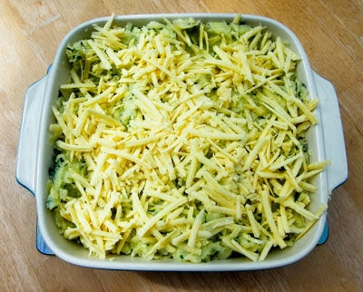 Rumbledethumps or Scottish Potato & cabbage Pie - Step four - add cheese