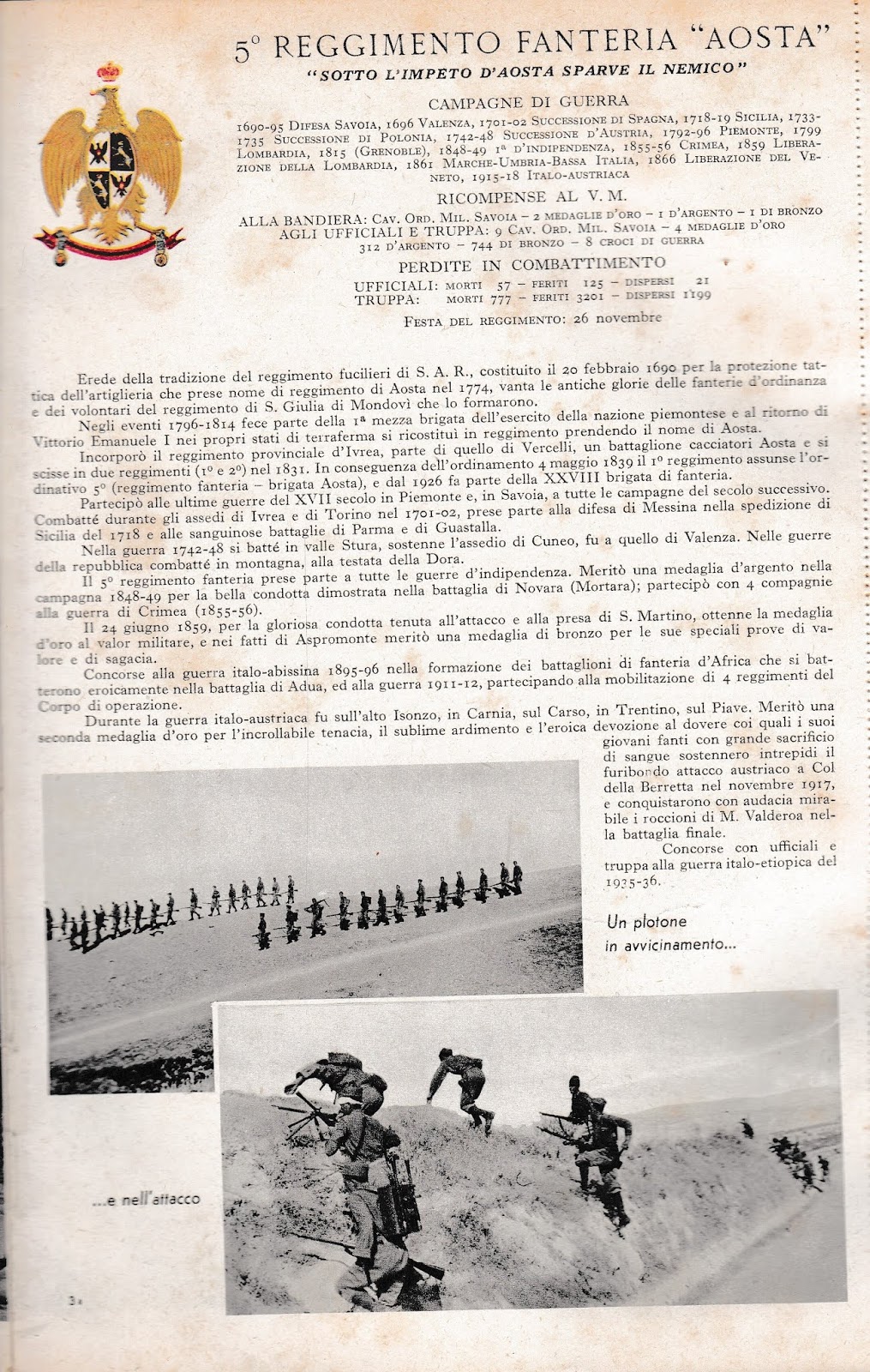 VALORE MILITARE Ce.S.Va.M. 5° Reggimento fanteria Aosta