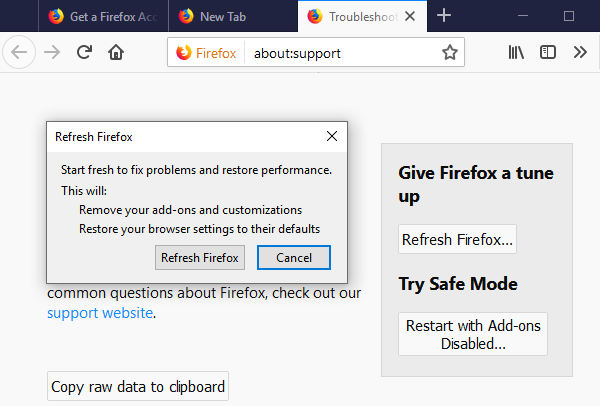 Устранение проблем и неполадок Firefox на ПК с Windows