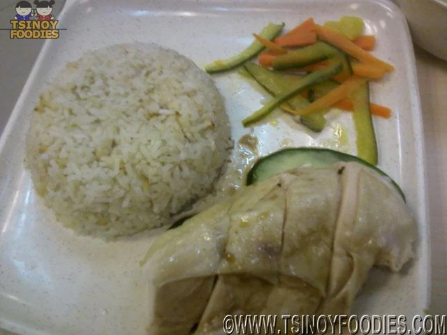 white hainanese chicken meal