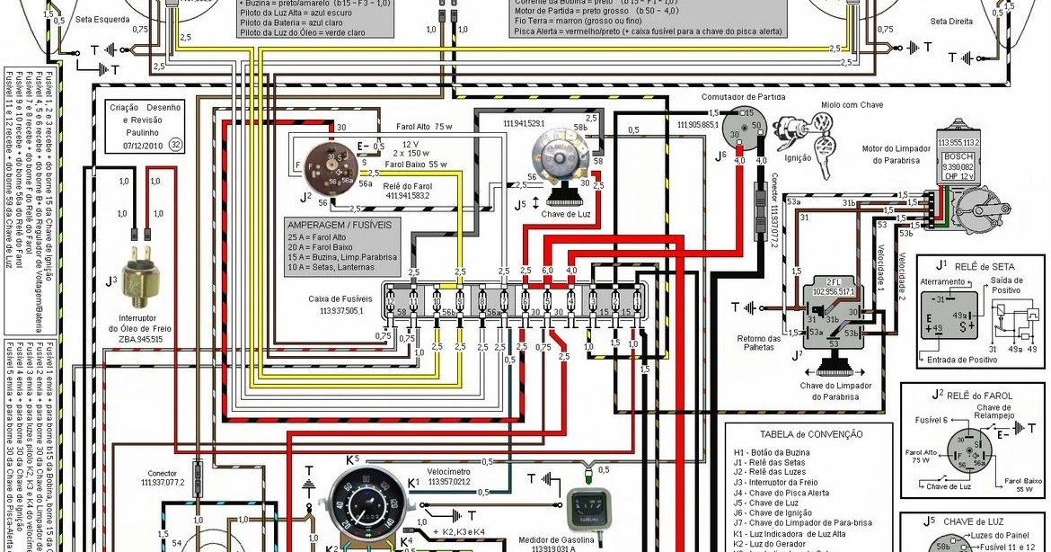 EP Injeção Eletrônica*: Esquema Elétrico Fusca Completo 76 nova wiring diagram 