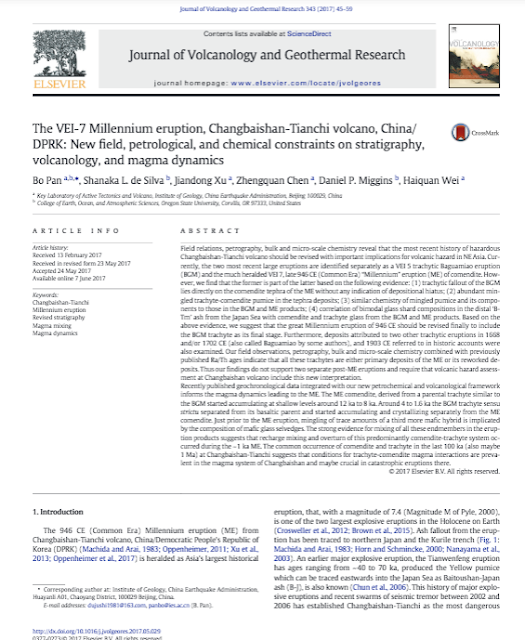 https://www.researchgate.net/publication/317394156_The_VEI-7_Millennium_eruption_Changbaishan-Tianchi_volcano_ChinaDPRK_New_field_petrological_and_chemical_constraints_on_stratigraphy_volcanology_and_magma_dynamics