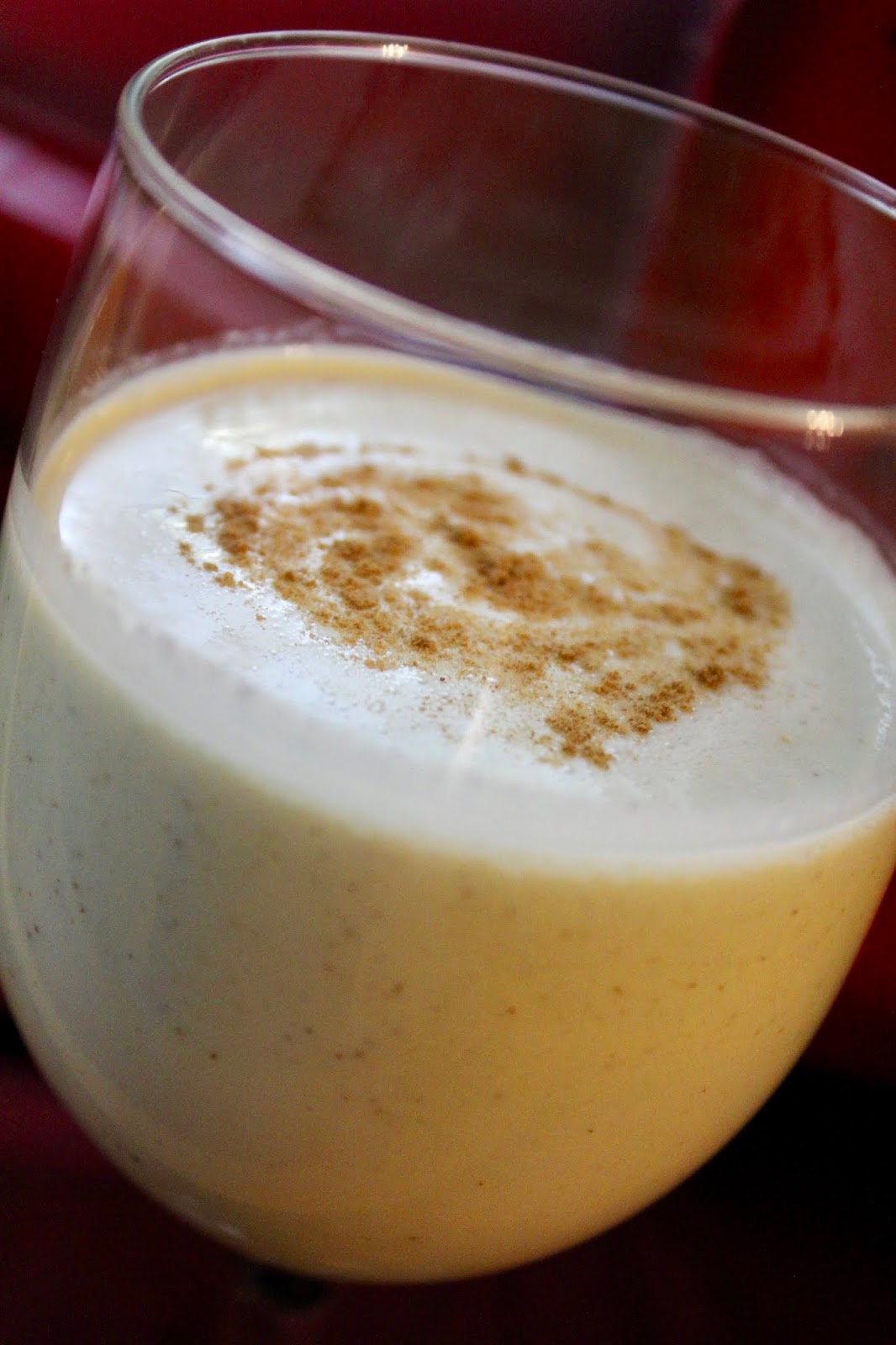 A Taste of Alaska Eggnog with and without and the Rum Chata bottle