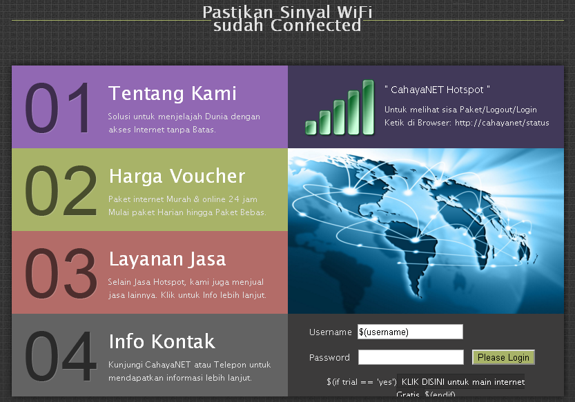 Login Page Hotspot mikrotik simpel & keren Catatan Kecil