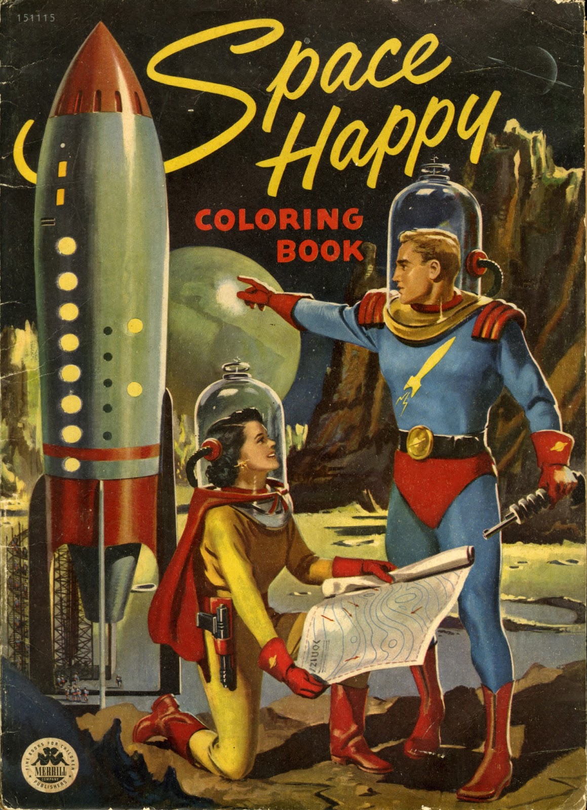 Dreams of Space - Books and Ephemera: Space Happy Coloring Book (1953)