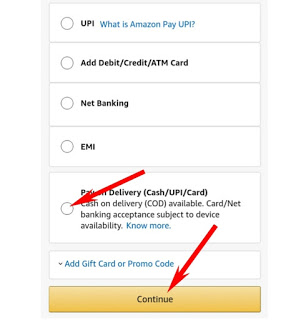 Delivery order payment option