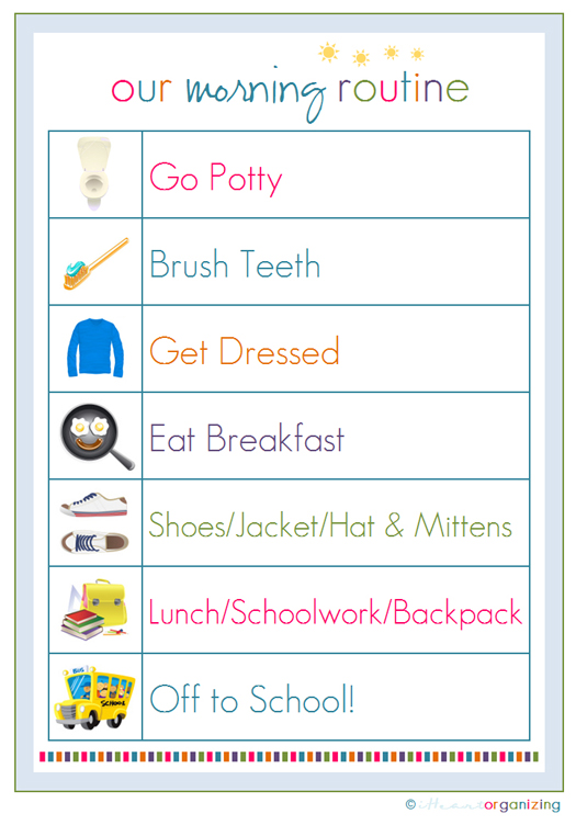 Creating Visual Routines For Kids Space For Living Organizing San Creating Visual Routines For Kids Space For Living Organizing San