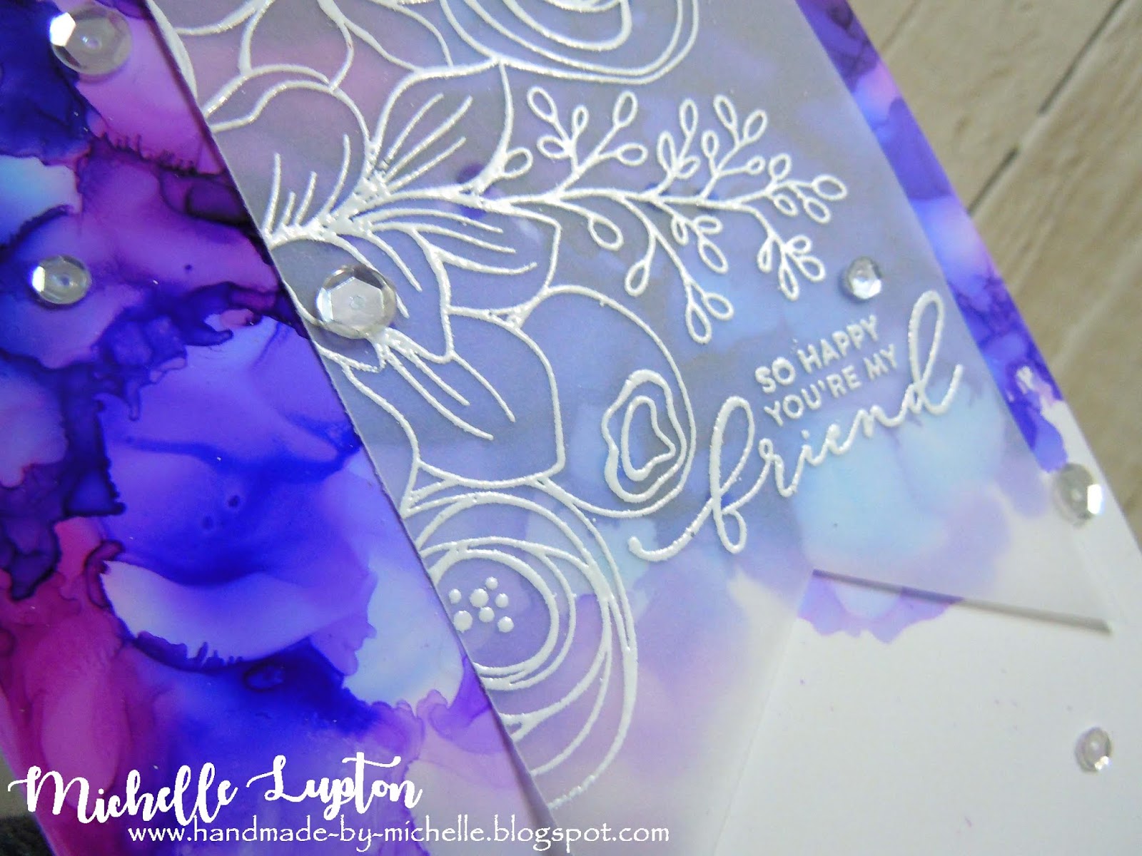 Handmade by Michelle Vellum over Yupo