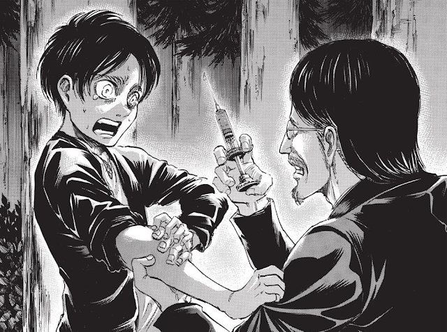 Grisha injecting Eren