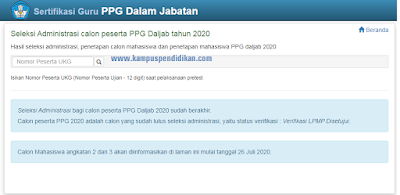 Cek Hasil Pretest Dan Calon Peserta Ppg Dalam Jabatan Kampus Pendidikan