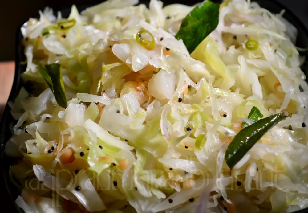 Cabbage Upkari/ Stir fry Flavors N Colors