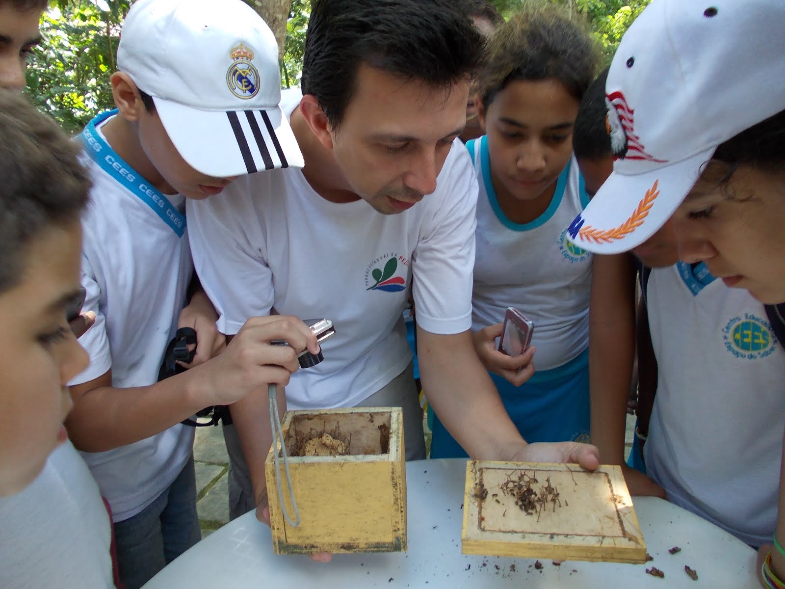 Os alunos se encantam com as abelhas nativas do Parque Estadual da Pedra Branca