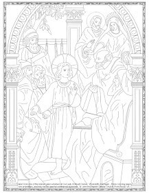 Jesús perdido en el Templo, por tres días colorear