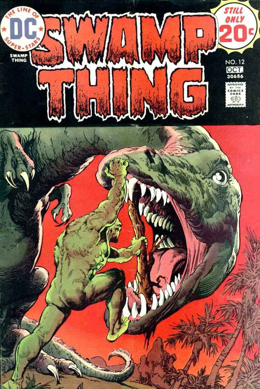 Swamp Thing v1 #12 1970s bronze age dc comic book cover art by Nestor Redondo