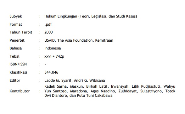 (PDF) Buku Hukum Lingkungan Lengkap Ditulis Oleh Dosen