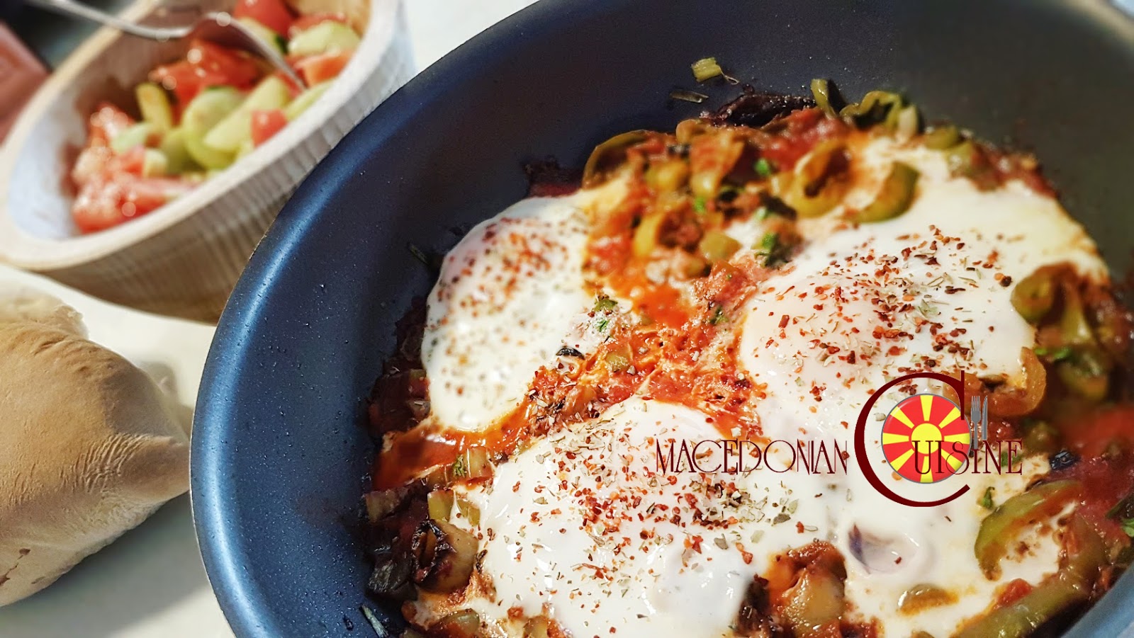 PEPPERS, ONIONS, TOMATO SAUCE AND EGGS Macedonian Cuisine