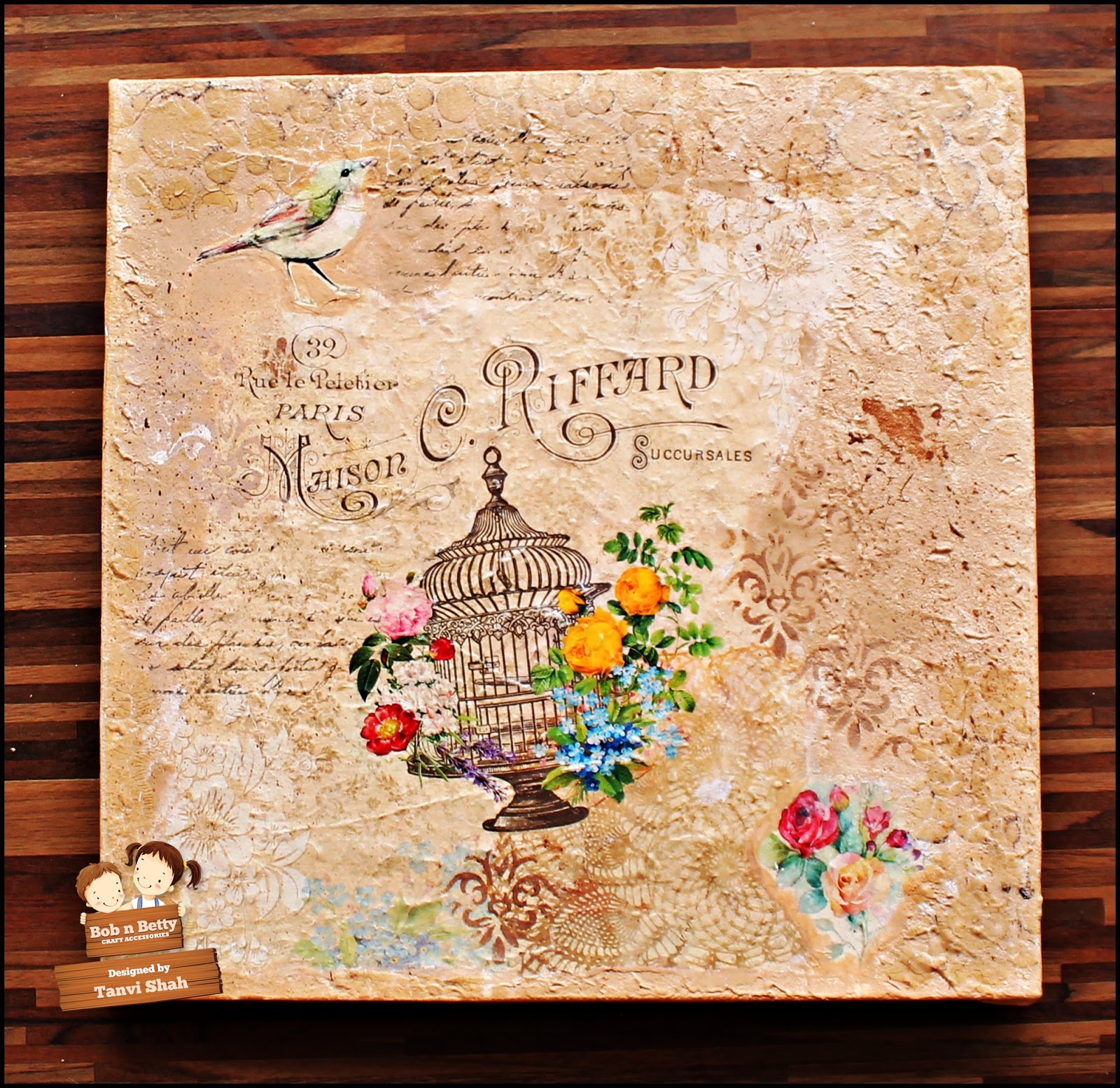 Paper Fantasees The Craft Blog Decoupage Mixed Media Canvas