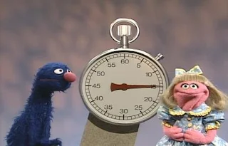 Prairie Dawn gives Grover fifteen seconds to say an S word. Sesame Street All Star Alphabet