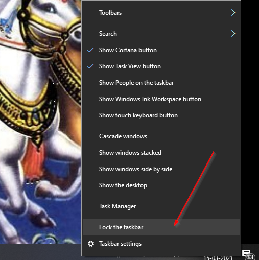 Windows 10 lock the taskbar titowhich