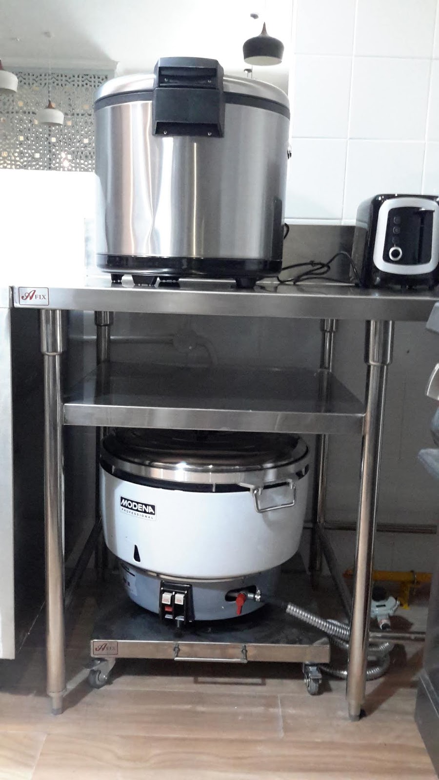 AFIX stainless commercial kitchen equipment RICE COOKER TABLE W