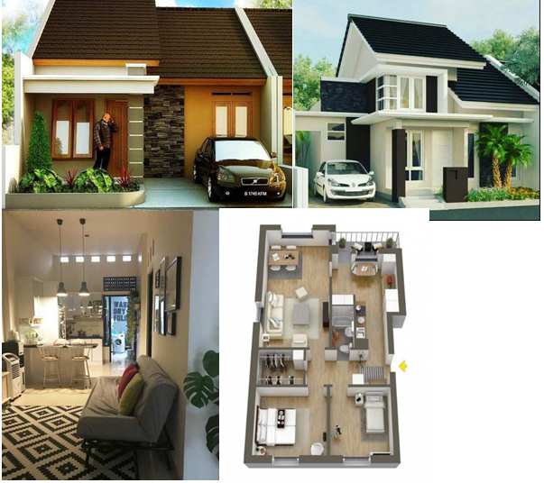 Rumah minimalis tampak depan dengan batu alam motif terbaik