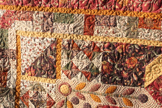 Wanda Quilt Pattern Treasures-n-Textures: Look What Wanda Did To My Chestnut and Vine Quilt