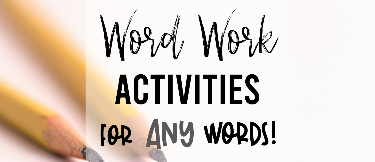 Word work activities for ANY words! Word work is an essential part of language learning in the primary grades. Make word work FUN while LEARNING takes place! There are seventeen different word work activities included in this pack. They can be used for absolutely ANY word learning! Perfect for literacy centers or sub plans. A must have for Kindergarten- Third Grade! #wordwork #wordworkactivities #spelling #1stgrade #2ndgrade #kindergarten