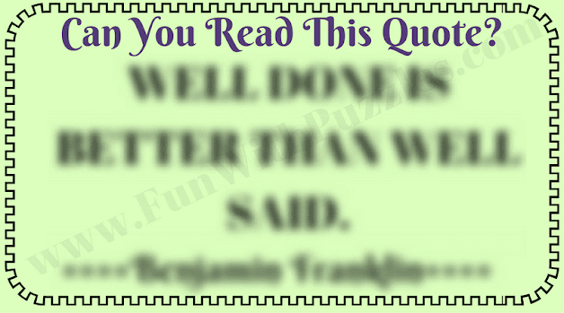 Eye test challenge to read blurred quote