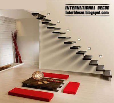modern interior stairs , modern flying staircase style