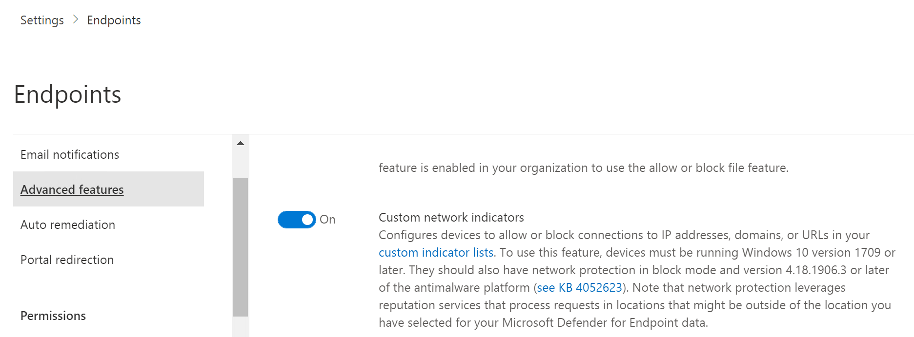 Creating custom Network Indicator rules in Defender for Endpoint