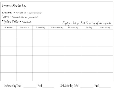 chore chart for kids