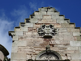 Detail of decorations on the tower at Seacliff House, North Berwick, East Lothian.  Photo by Kevin Nosferatu for the Skulferatu Project.