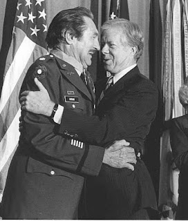 President Jimmy Carter congratulates Matt President Jimmy Carter congratulates Matt Urban - Congressional Medal of Honour