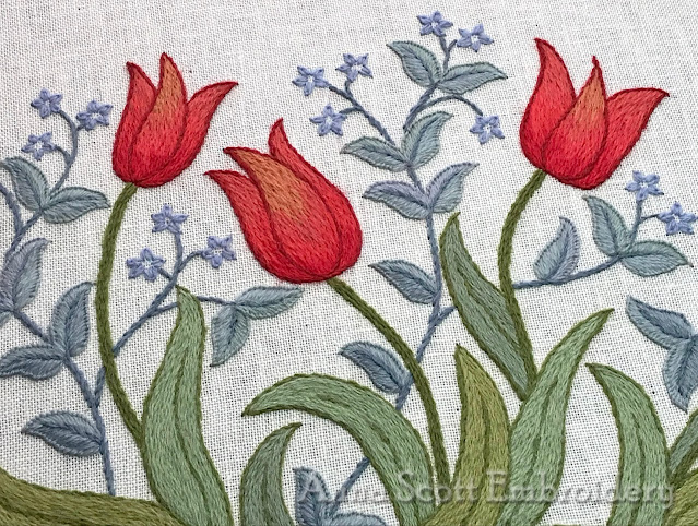 Tulips & Forget-me-nots, detail