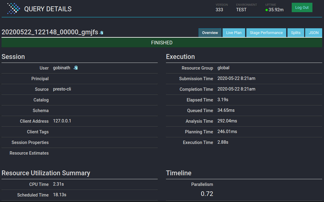 Presto Live Stats Login