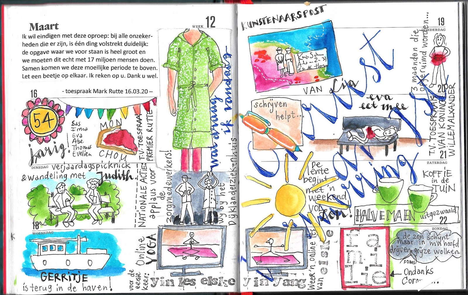 Karin Schrama: daily drawing diary # week 7, 8, 9, 10, 11 en 12