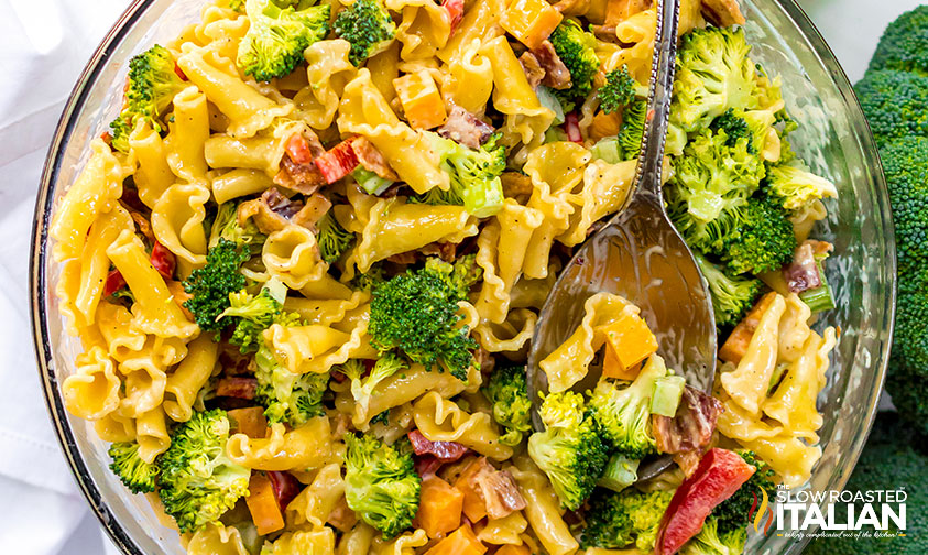 Broccoli Cheese Pasta Salad with Bacon